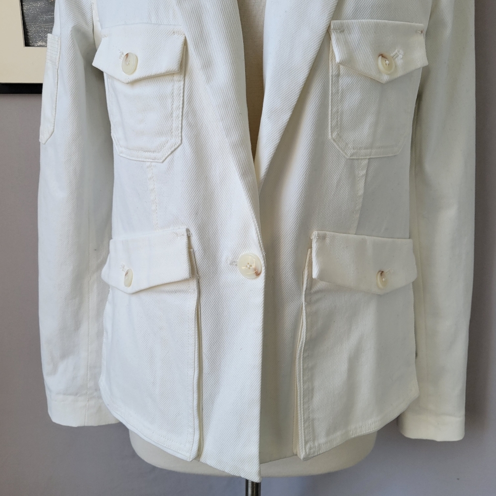 Anthropologie Neve Utility Button Front Jacket Ivroy 6 - Picture 9 of 17